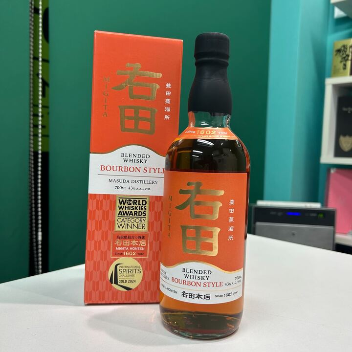 益田蒸溜所 右田 ブレンデッド ウイスキー バーボン スタイル 43% 700ml