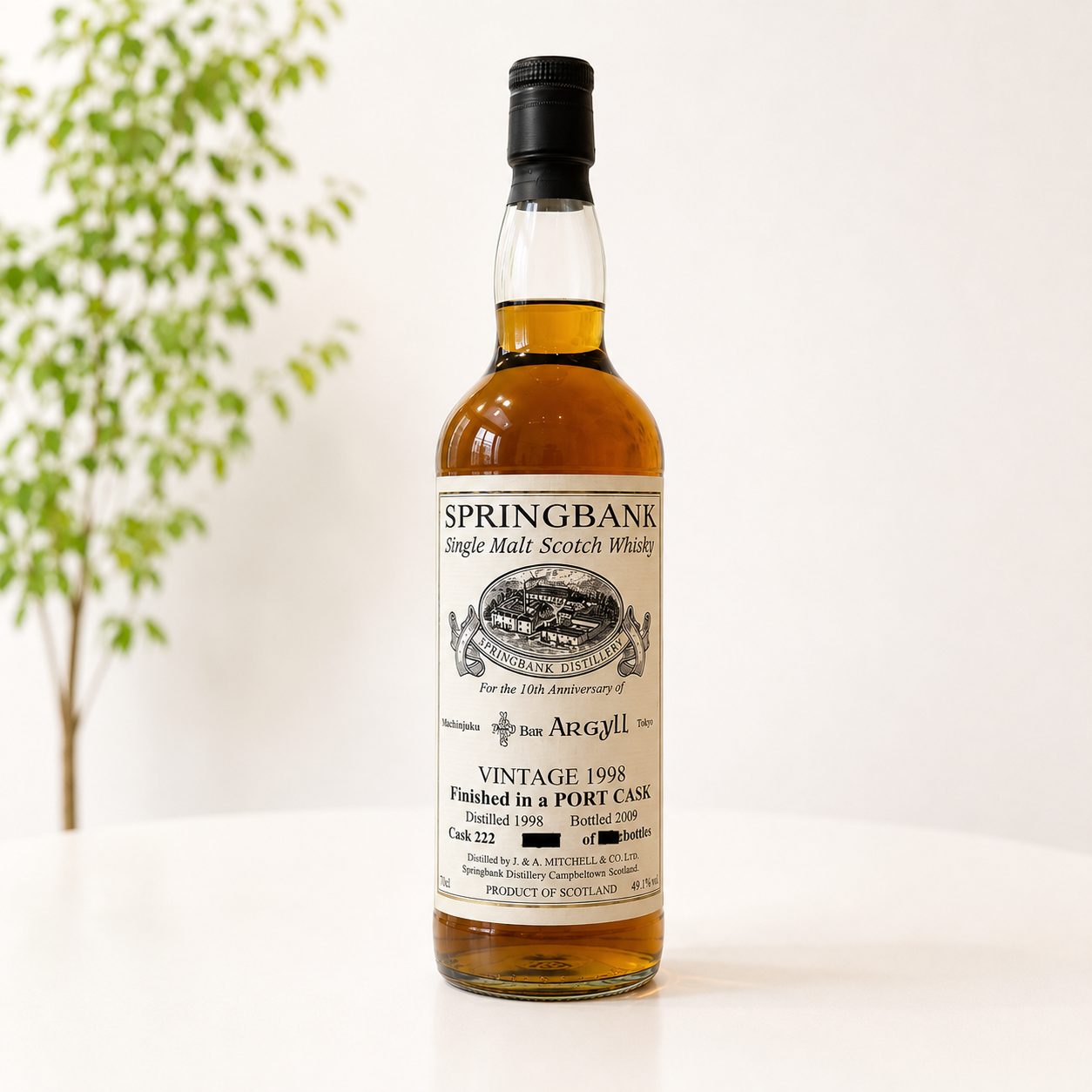 スプリングバンク 10年 1998-2009 Bar.アーガイル 10周年記念ラベル ポートカスク 49.1% 700ml